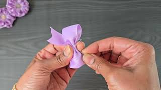 super easy and pretty bow making tutorial best selling simple hairclips designs ribbon craft bows [upl. by Naujaj]