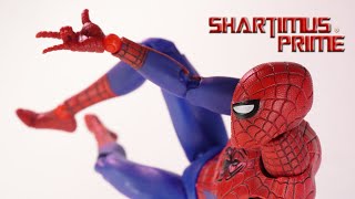 MAFEX Peter B Parker SpiderMan Into the SpiderVerse Medicom Marvel Sony Action Figure Review [upl. by Sabanrab]