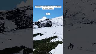 Chandrashila Trek View in March ytshorts treking travel music hiketop snow snowfall [upl. by Orihakat]