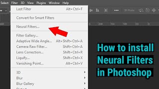 How to Add Neural Filters in Adobe Photoshop  neural filter plugin [upl. by Farrington548]