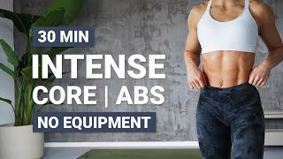 30 MIN INTENSE CORE WORKOUT  AB Routine  No Repeat  At Home  No Equipment [upl. by Mcneil]