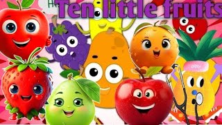 Ten Little Fruits Jumping On The Bed  Fruits Song Fro Kids  Learn Fruit  Nursery Rhymes [upl. by Neih]