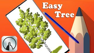 Quick and Easy Tree painting Tutorial  Autodesk Sketchbook Mobile [upl. by Adelaja]