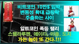 비트코인 급등락 변동성 확대  알트코인 폭등 랠리  스텔라루멘 에이다 리플 헤데라  비트코인 암호화폐 가상자산 알트시즌 밈코인 [upl. by Eltsyrc]