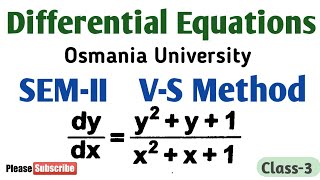 Differential Equations Variable Separable Method Problem3 [upl. by Jat903]