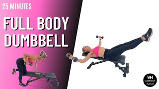 FULL BODY DUMBBELL WORKOUT with SpoxFit Adjustable Weight Bench [upl. by Ayocat]