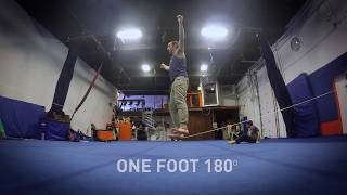 Slackline Tricks 17  One foot 180 [upl. by Attikin41]