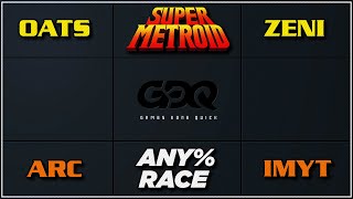 SGDQ 2024  Super Metroid Any Race  Oats vs Zeni vs ARealCutie vs Imyt [upl. by Riplex]