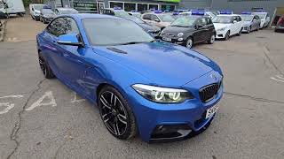 SK69OLG BMW 218D 20 M Sport with 148 Euro 6 Diesel in Estoril Blue on 43K  FSH [upl. by Enelehs]