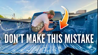 How to apply Bedliner Avoid these DIY MISTAKES Herculiner roll on bed coating [upl. by Elpmid979]