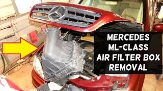 MERCEDES W163 AIR FILTER BOX REMOVAL REPLACEMENT ML320 ML430 ML350 ML500 ML230 ML270 [upl. by Orpha]