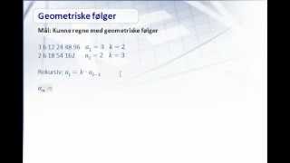 kap 63  Geometriske følger [upl. by Animehliw]