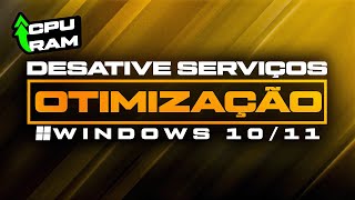 COMO OTIMIZAR O PC DESATIVANDO SERVIÇOS DO WINDOWS 10 OU 11  MAIS FPS NOS JOGOS E MENOS INPUT LAG [upl. by Sung]