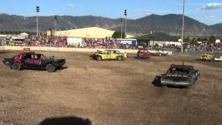 Tooele County Fair Demolition Derby 08032013 Stock Class Heat One [upl. by Akvir]