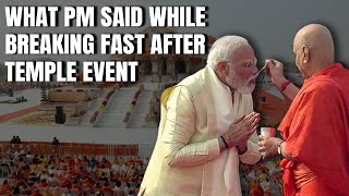 Ayodhya Ram Mandir  What PM Modi Told A Spiritual Guru While Breaking Fast After Pran Pratishtha [upl. by Nodnerb]