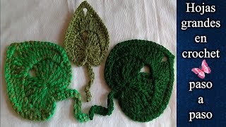 HOJA GRANDE en crochet PASO A PASO [upl. by Lizabeth23]