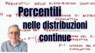 Percentili nelle distribuzioni continue esempio distribuzione normale percentile statistica [upl. by Ednutey]