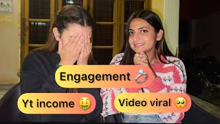 Engagement😍 first yt income🤑 video leak🥲 SAMRIDHII20 vlog [upl. by Refanej]