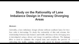 Study on the Rationality of Lane Imbalance Design in Freeway Diverging Areas [upl. by Amadus301]