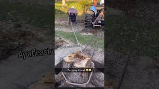 WHEEL CHAIR PULLS OUT TREE STUMPS🤔😂 treewheelie chair liftedtrucks funny liftedtrucks [upl. by Piwowar]