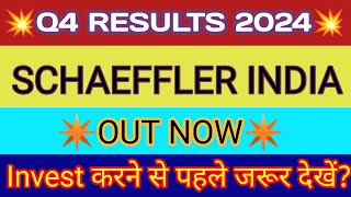 Schaeffler India Q4 Results 2024 🔴 Schaeffler India Results 🔴 Schaeffler India share latest news [upl. by Adekan]