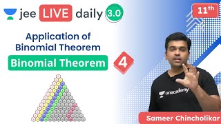 JEE Binomial Theorem L4  Application of Binomial Theorem  Unacademy JEE  Sameer Chincholikar [upl. by Airda474]