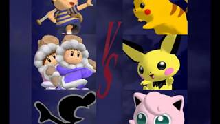 Super Smash Bros Melee CPU Triples Tournament  Team Ness vs Team Pikachu [upl. by Kathy889]