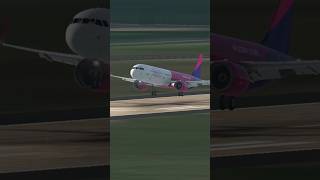 Extra smooth Wizz Air A321Neo Landing into Budapest aviation rortos [upl. by Amahs]