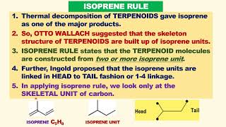 ISOPRENE RULE TERPENOIDS CONsists of 2  MORE ISOPRENE UNITs linked in HEAD to TAIL CLASSIFICATION [upl. by Benyamin741]