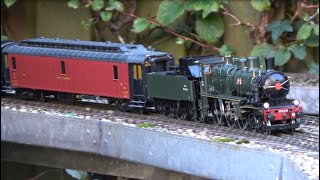 Fulgurex SNCF 230D with a train of Fulgurex Elettren and Guillermet cars  0 Gauge in the garden [upl. by Schwarz]