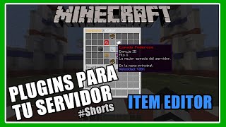 Item Editor ¡Creador de Items  Plugins para tu Servidor de Minecraft Shorts [upl. by Orpheus]