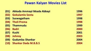 Pawan Kalyan Movies List [upl. by Ahtilat454]