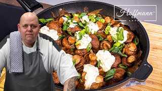 Gebratene Champignons mit cremiger Knoblauchsoße  Schnelles amp Leckeres Rezept BerndZehner [upl. by Deste]