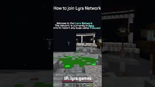 How to join MINECRAFT SERVER minecraft lyra lyranetwork pvpserver shorts [upl. by Nala]