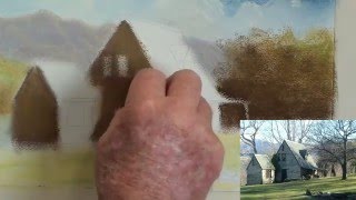 Pastel painting farm house  How to draw in pastel  paint along art lesson [upl. by Fia]