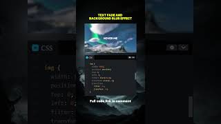 Text Fade and Background Blur CSS html css codetomato [upl. by Nariko]