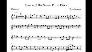 Dance of the Sugar Plum Fairy ViolinFlute  Sheet Music PlayAlong [upl. by Naol]