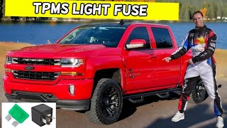 CHEVROLET SILVERADO TPMS LIGHT FUSE LOCATION REPLACEMENT 2014 2015 2016 2017 2018 2019 [upl. by Arabeila]