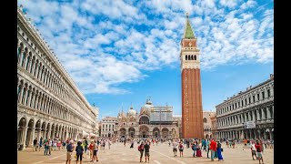 VENICE ITALY  PIAZZA SAN MARCO on a SUNDAY MORNING  RAISING THE FLAG CEREMONY 1992 [upl. by Almire]