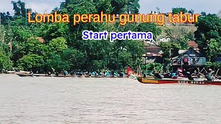 Lomba perahu panjang di gunung tabur start pertamakeduadan ketiga [upl. by Ennaitsirk]