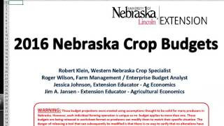 Using Excel Worksheets for Nebraska Crop Production Budgets [upl. by Boutis164]