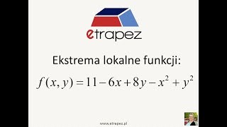 Ekstremum lokalne funkcji dwóch zmiennych  14 eTrapez [upl. by Lipinski]