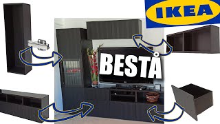 IKEA BESTA  Complete installation  Assemblage meuble TV colonne banc tiroir DIY POV [upl. by Editha]