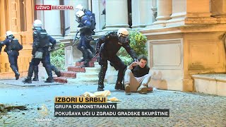 Policija razbija proteste u Beogradu napadnuta ekipa Al Jazeere [upl. by Gulgee]