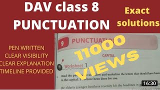 DAV class 8 English practice book chapter 9 Punctuation solution  Punctuation class 8 DAV [upl. by Ahsratal]