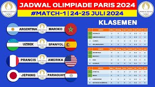 Jadwal Olimpiade Paris 2024 Pekan ke 1  Argentina vs Maroko  Perancis vs Amerika  Live SCTV [upl. by Walls]