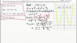 Nullstellenberechnung mit dem Substitutionsverfahren [upl. by Anai]