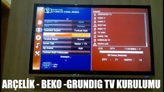 Arçelik Beko smart tv kanal arama kanal ekleme full kurulum [upl. by Amling]