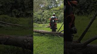 ChrisBirchNZ clears a log with his Outback Motortek armoured KTM 1290 SAR [upl. by Lunt535]