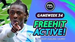 FPL DGW34 TEAM SELECTION  MY FINAL FREE HIT DRAFT [upl. by Zug38]